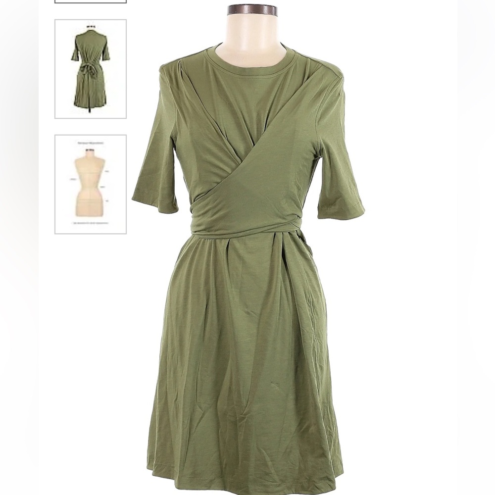 Lululemon Olive Green Wrap T-shirt Dress